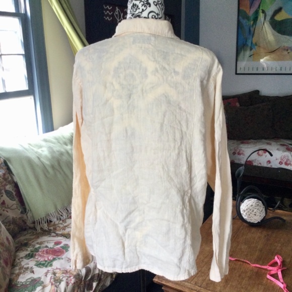 Flax 100% Linen button up shirt MEDIUM - Picture 4 of 14